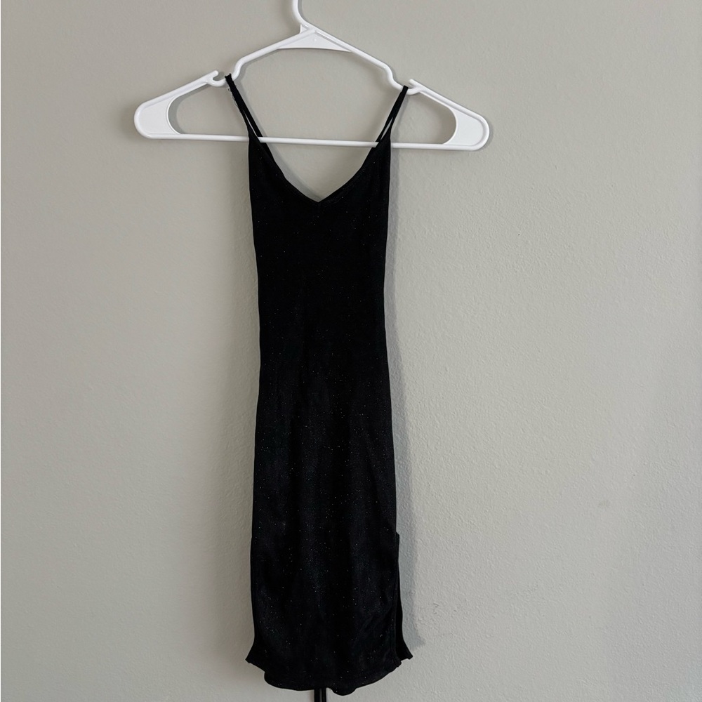 SHEIN Black Sleeveless Spaghetti Strap Mini Slip Dress
